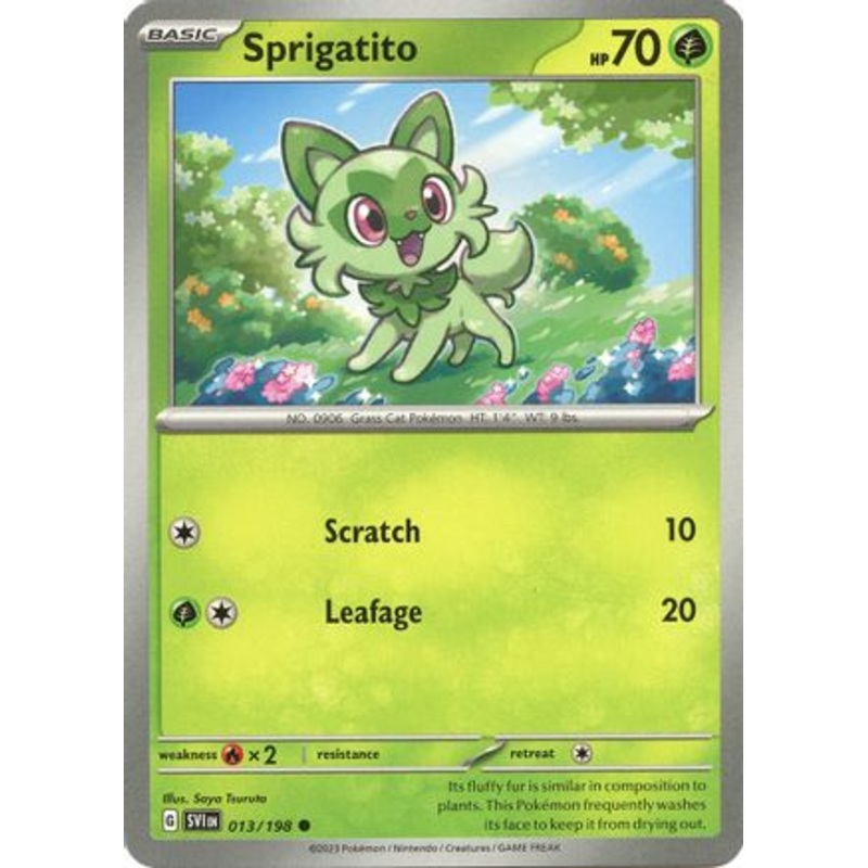 Sprigatito 013/198  - Reverse Holofoil SV01 Scarlet & Violet Base Set - Common
