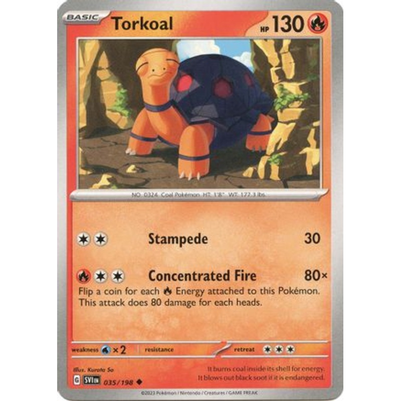 Torkoal 035/198  - Reverse Holofoil SV01 Scarlet & Violet Base Set - Uncommon