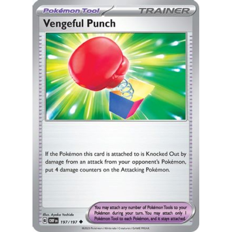 Vengeful Punch 197/197  - Reverse Holofoil SV03 Obsidian Flames - Uncommon