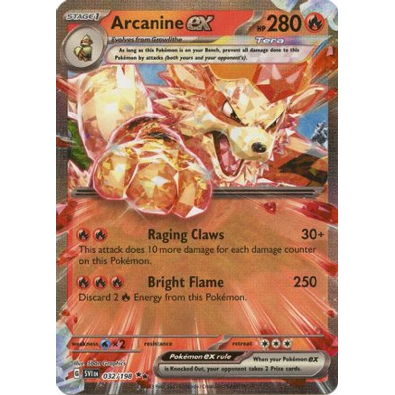 Arcanine ex 032/198  - Holofoil SV01 Scarlet & Violet Base Set - Double Rare