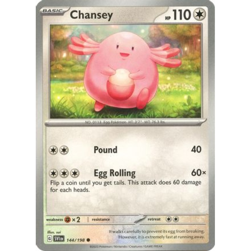 Chansey 144/198  - Reverse Holofoil SV01 Scarlet & Violet Base Set - Common