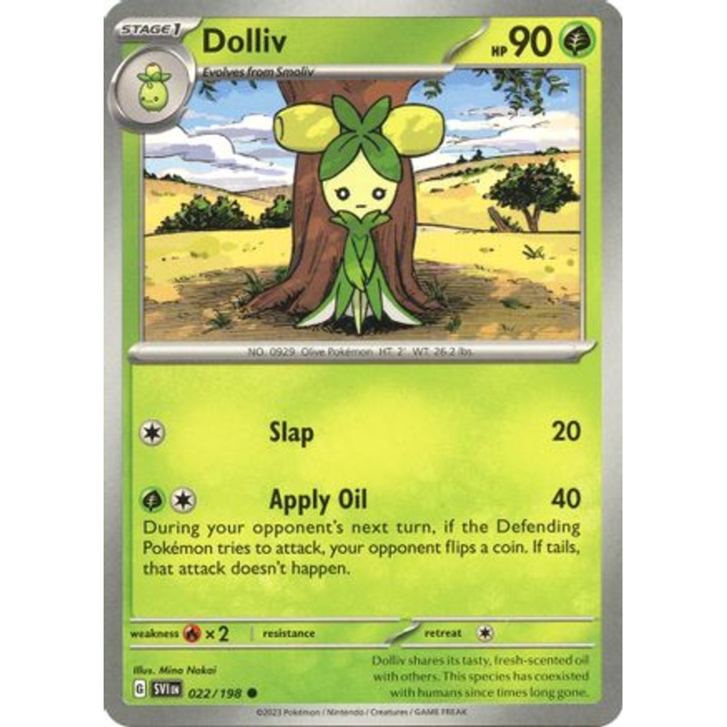 Dolliv 022/198  - Reverse Holofoil SV01 Scarlet & Violet Base Set - Common