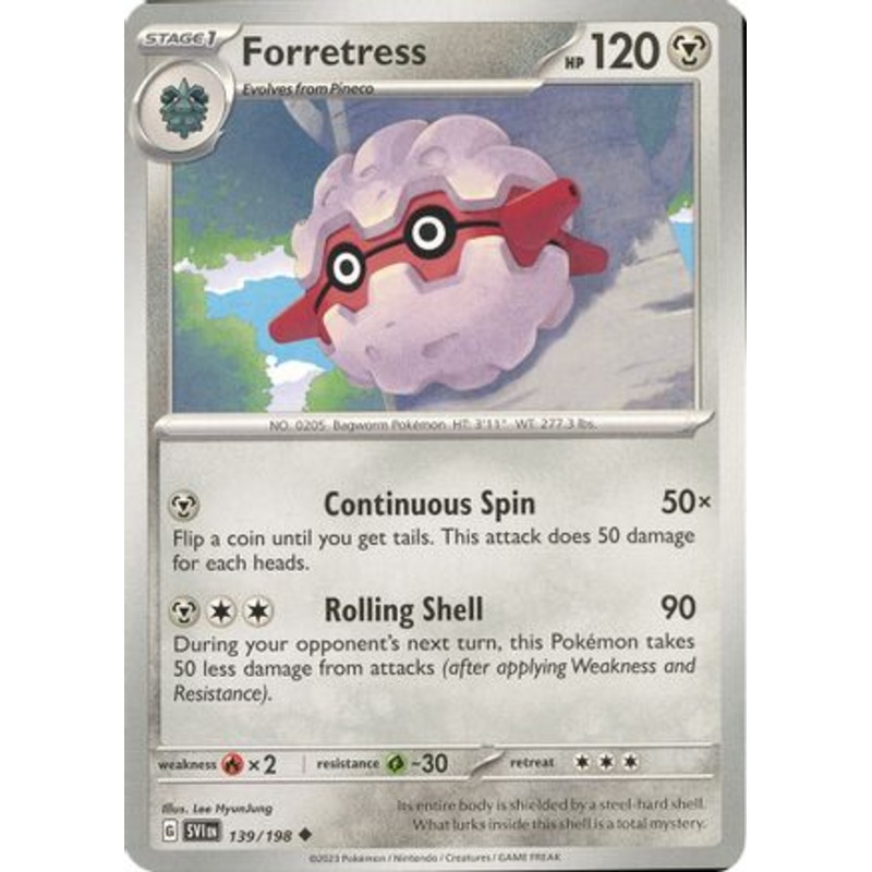 Forretress 139/198  - Reverse Holofoil SV01 Scarlet & Violet Base Set - Uncommon