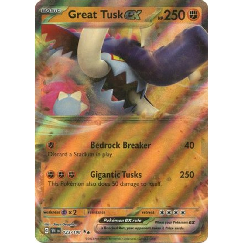 Great Tusk ex 123/198  - Holofoil SV01 Scarlet & Violet Base Set - Double Rare