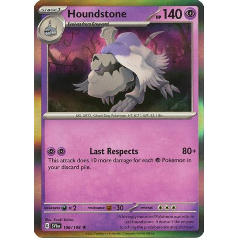 Houndstone 106/198  - Reverse Holofoil SV01 Scarlet & Violet Base Set - Rare