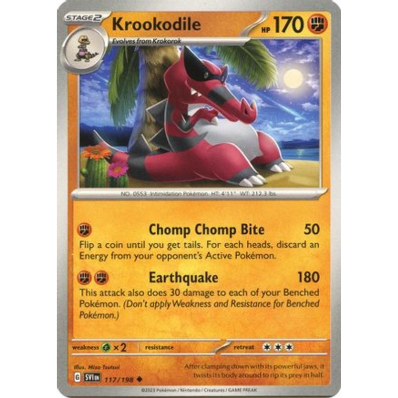 Krookodile 117/198  - Reverse Holofoil SV01 Scarlet & Violet Base Set - Uncommon