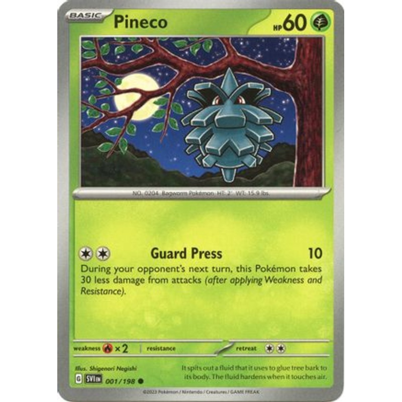 Pineco 001/198  - Reverse Holofoil SV01 Scarlet & Violet Base Set - Common
