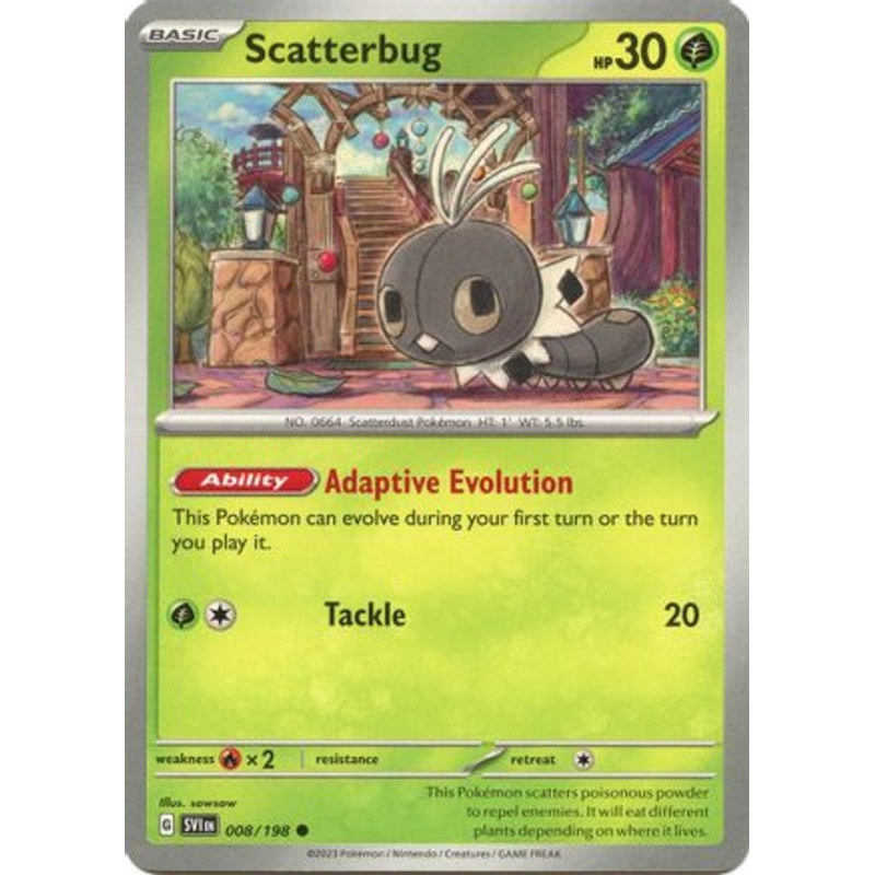 Scatterbug 008/198  - Reverse Holofoil SV01 Scarlet & Violet Base Set - Common