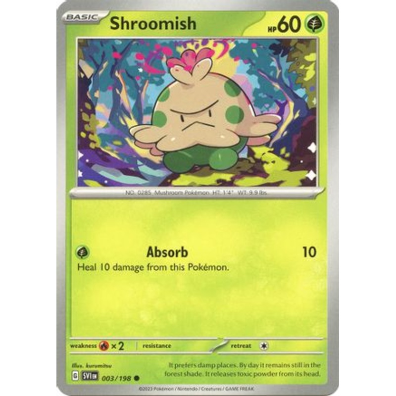 Shroomish 003/198  - Reverse Holofoil SV01 Scarlet & Violet Base Set - Common
