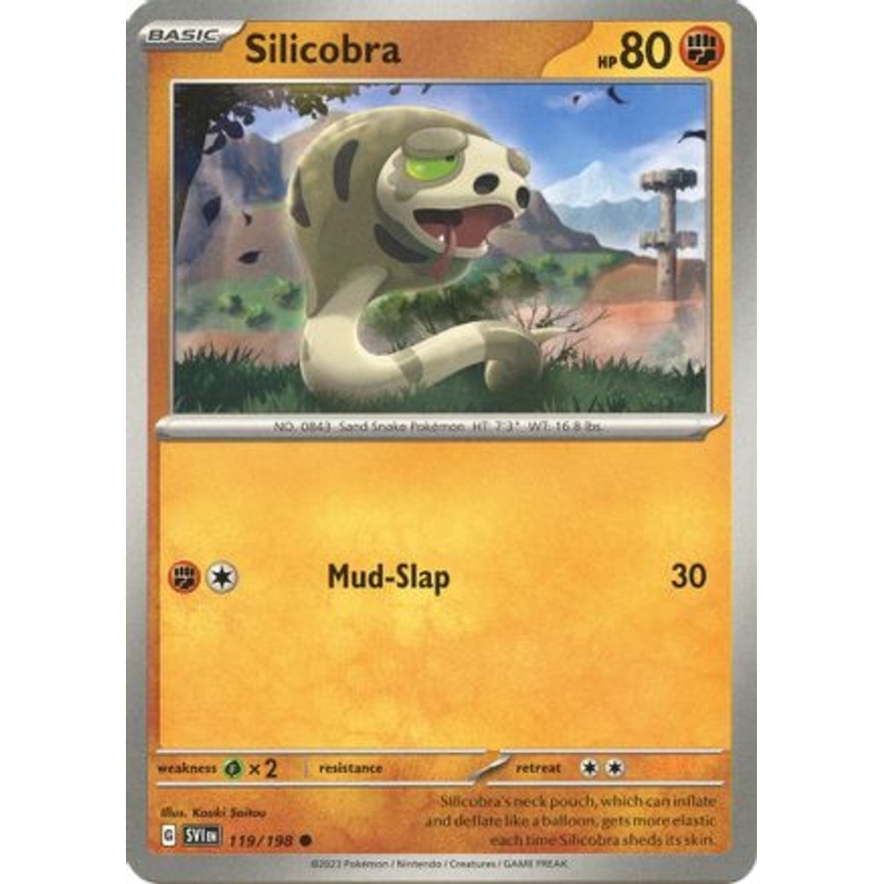 Silicobra 119/198  - Reverse Holofoil SV01 Scarlet & Violet Base Set - Common