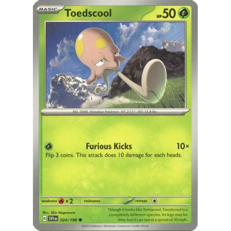 Toedscool 024/198  - Reverse Holofoil SV01 Scarlet & Violet Base Set - Common