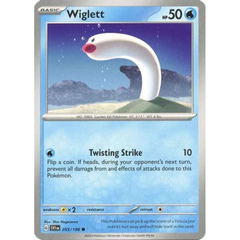 Wiglett 055/198  - Reverse Holofoil SV01 Scarlet & Violet Base Set - Common
