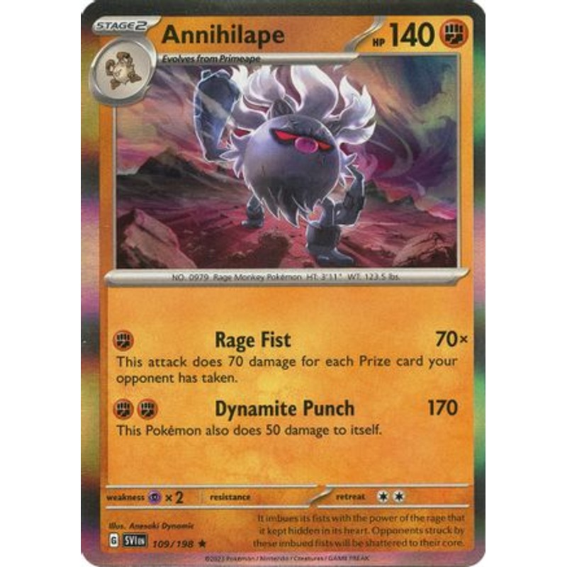 Annihilape 109/198  - Reverse Holofoil SV01 Scarlet & Violet Base Set - Rare