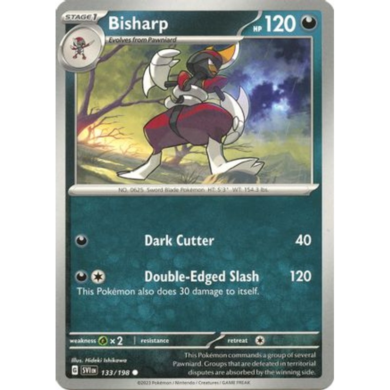 Bisharp 133/198  - Reverse Holofoil SV01 Scarlet & Violet Base Set - Common
