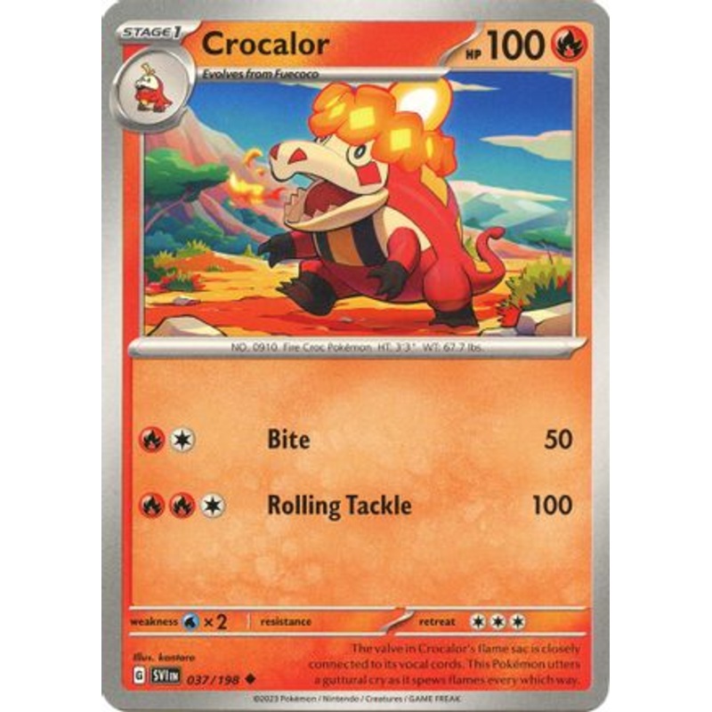 Crocalor 037/198  - Reverse Holofoil SV01 Scarlet & Violet Base Set - Uncommon