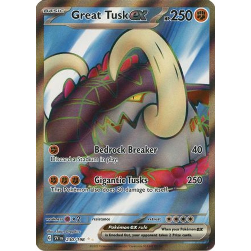 Great Tusk ex 230/198  - Holofoil SV01 Scarlet & Violet Base Set - Ultra Rare