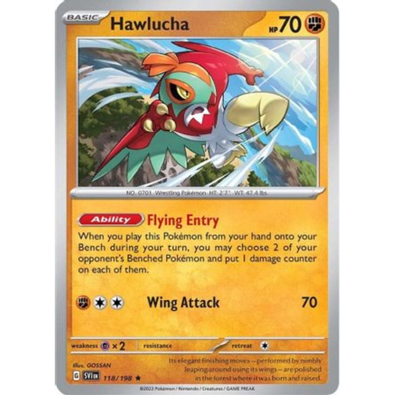 Hawlucha 118/198  - Reverse Holofoil SV01 Scarlet & Violet Base Set - Rare
