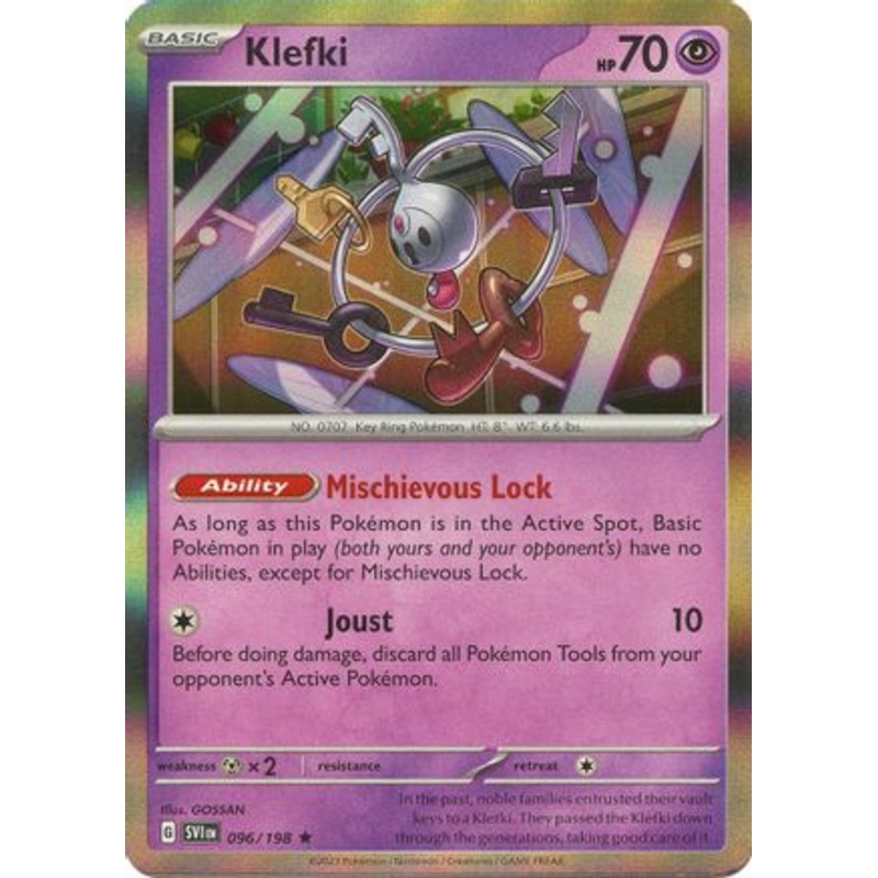 Klefki 096/198  - Reverse Holofoil SV01 Scarlet & Violet Base Set - Rare