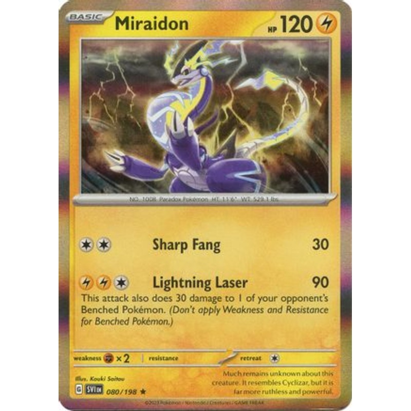 Miraidon 080/198  - Reverse Holofoil SV01 Scarlet & Violet Base Set - Rare