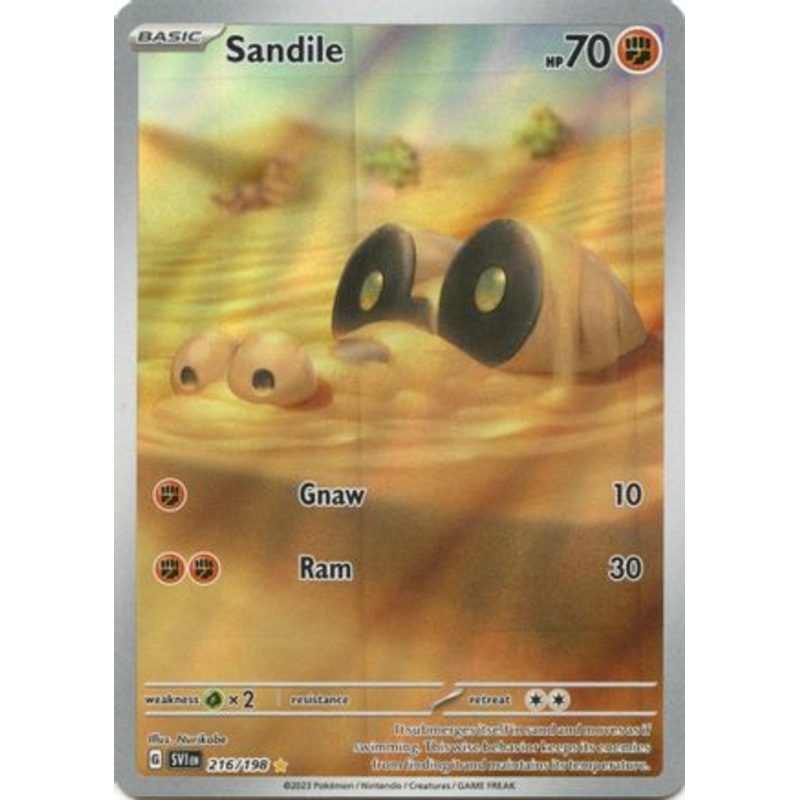 Sandile 216/198  - Holofoil SV01 Scarlet & Violet Base Set - Illustration Rare