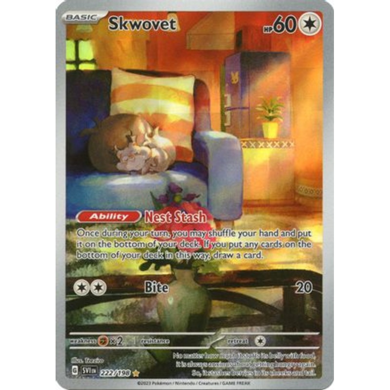 Skwovet 222/198  - Holofoil SV01 Scarlet & Violet Base Set - Illustration Rare