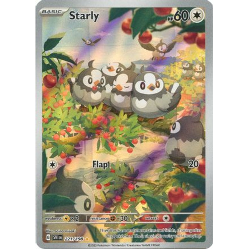 Starly 221/198  - Holofoil SV01 Scarlet & Violet Base Set - Illustration Rare
