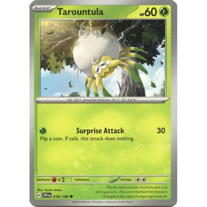 Tarountula 018/198  - Reverse Holofoil SV01 Scarlet & Violet Base Set - Common