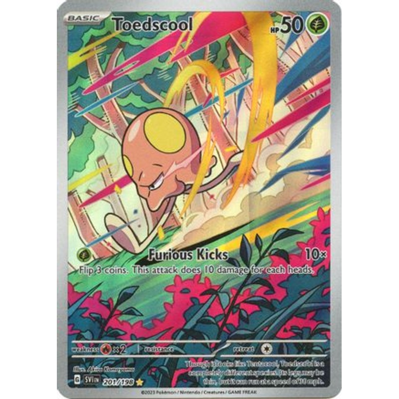 Toedscool 201/198  - Holofoil SV01 Scarlet & Violet Base Set - Illustration Rare