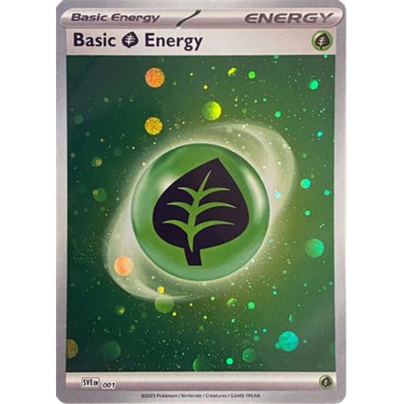Basic Grass Energy (Cosmos Holo) 001  - Holofoil SV01 Scarlet & Violet Base Set - Common