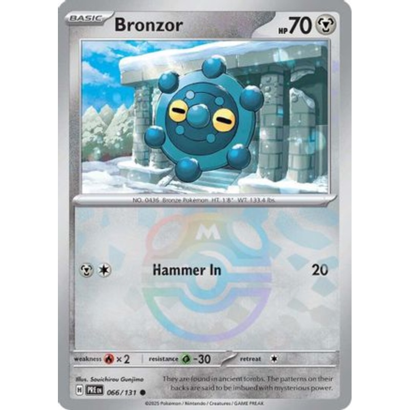 Bronzor (Master Ball Pattern) 066/131  - Holofoil SV Prismatic Evolutions - Common