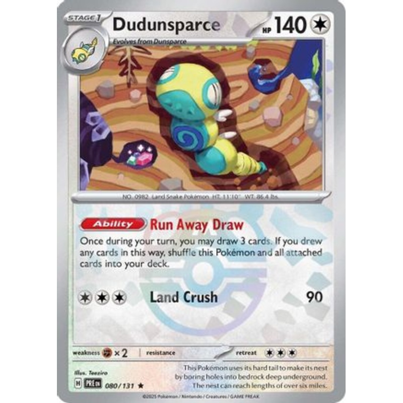 Dudunsparce (Master Ball Pattern) 080/131  - Holofoil SV Prismatic Evolutions - Rare