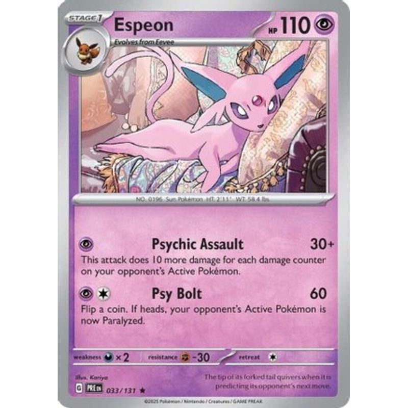 Espeon 033/131  - Reverse Holofoil SV Prismatic Evolutions - Rare