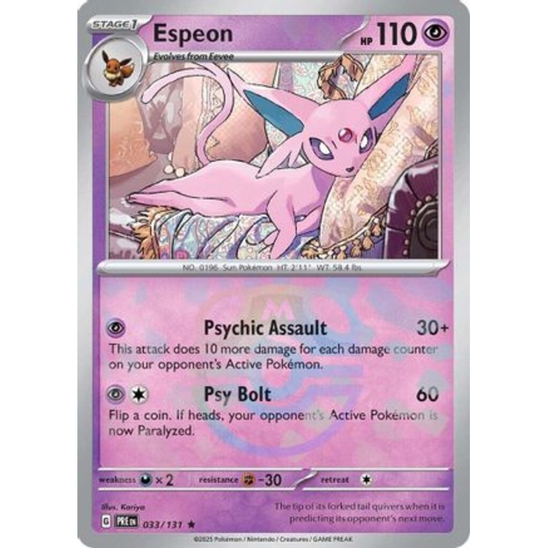 Espeon (Master Ball Pattern) 033/131  - Holofoil SV Prismatic Evolutions - Rare