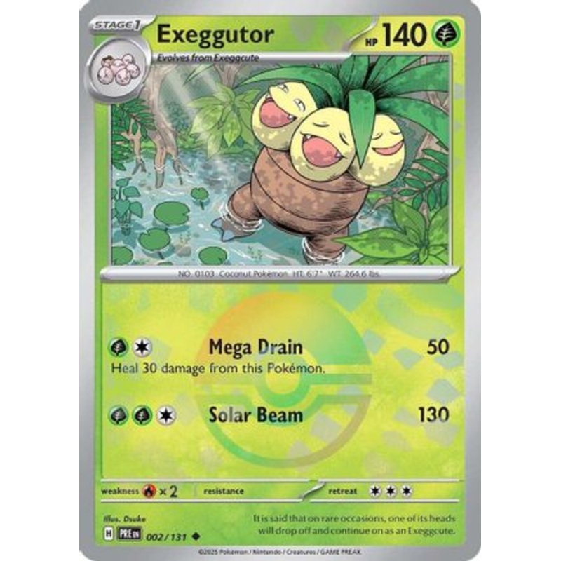 Exeggutor (Poke Ball Pattern) 002/131  - Holofoil SV Prismatic Evolutions - Uncommon