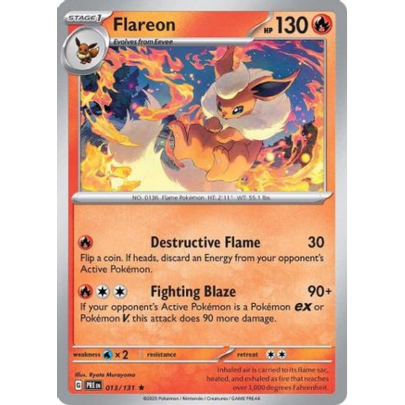 Flareon 013/131  - Reverse Holofoil SV Prismatic Evolutions - Rare
