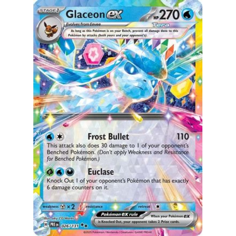 Glaceon ex 026/131  - Holofoil SV Prismatic Evolutions - Double Rare