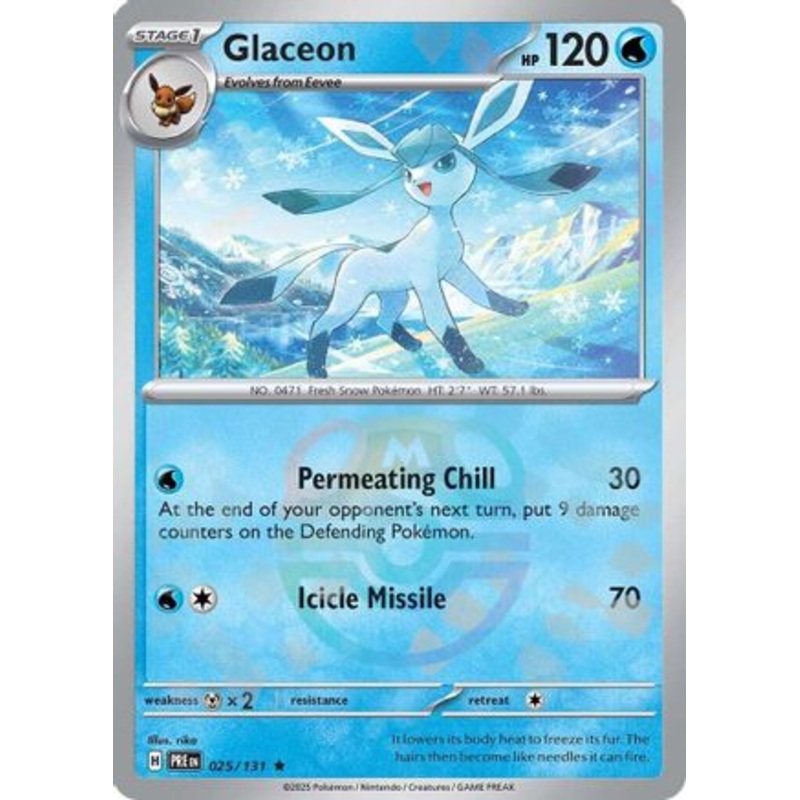Glaceon (Master Ball Pattern) 025/131  - Holofoil SV Prismatic Evolutions - Rare