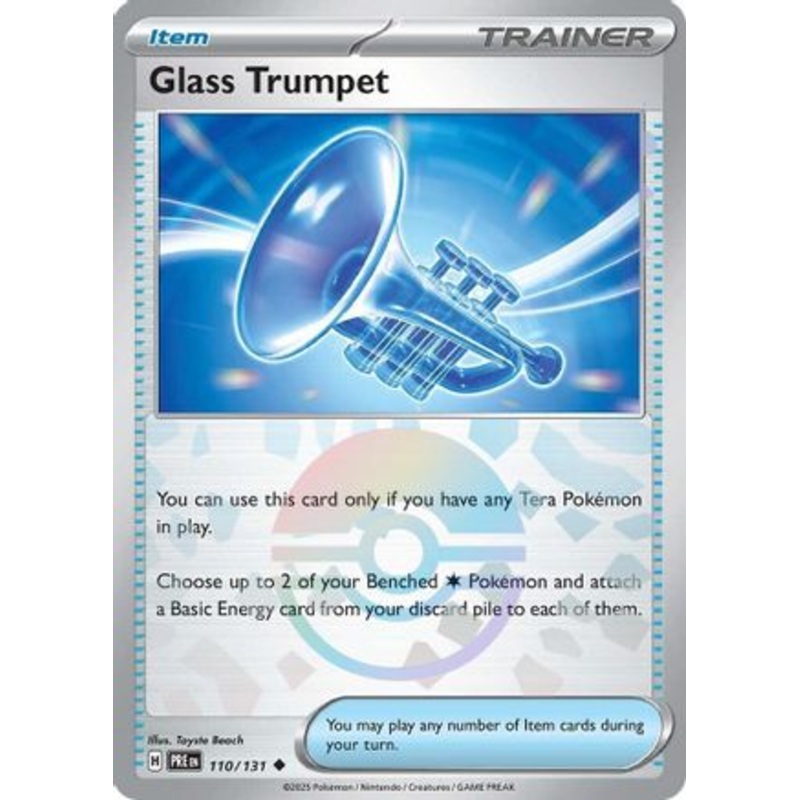 Glass Trumpet (Poke Ball Pattern) 110/131  - Holofoil SV Prismatic Evolutions - Uncommon