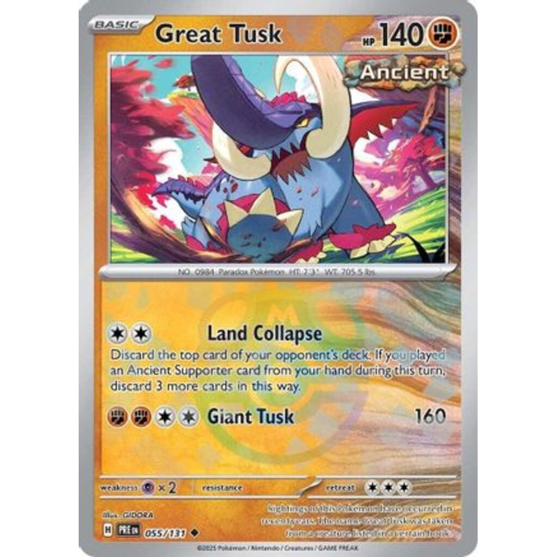 Great Tusk (Master Ball Pattern) 055/131  - Holofoil SV Prismatic Evolutions - Uncommon