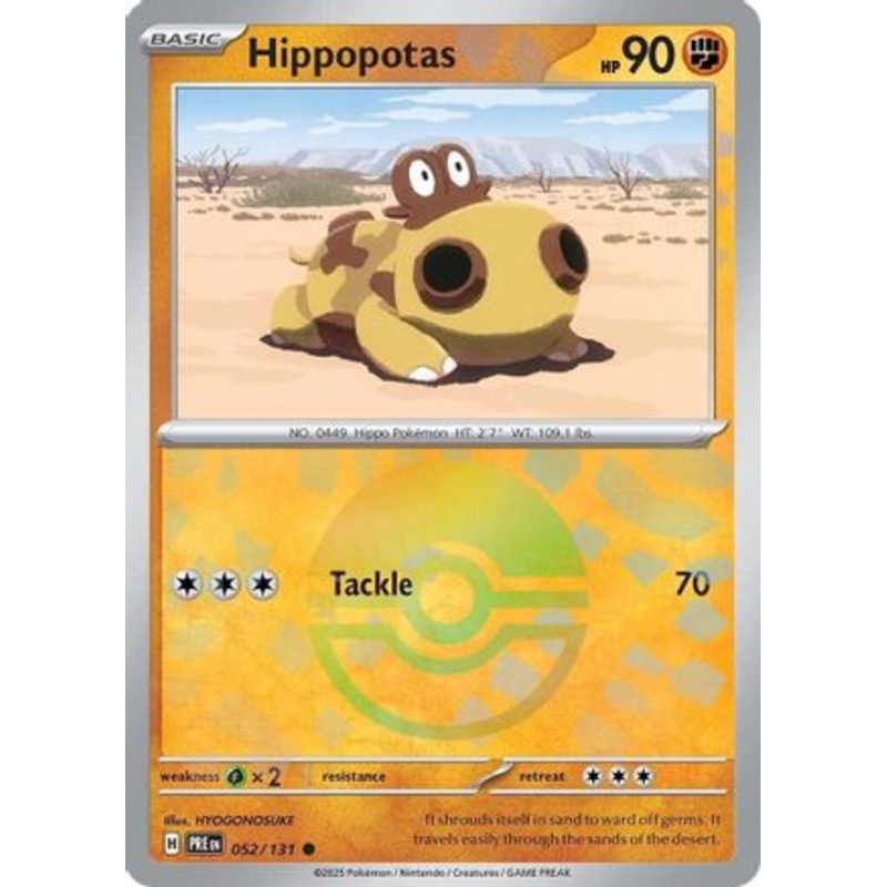 Hippopotas (Poke Ball Pattern) 052/131  - Holofoil SV Prismatic Evolutions - Common