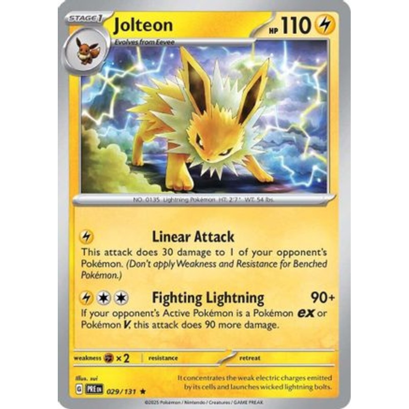 Jolteon 029/131  - Reverse Holofoil SV Prismatic Evolutions - Rare