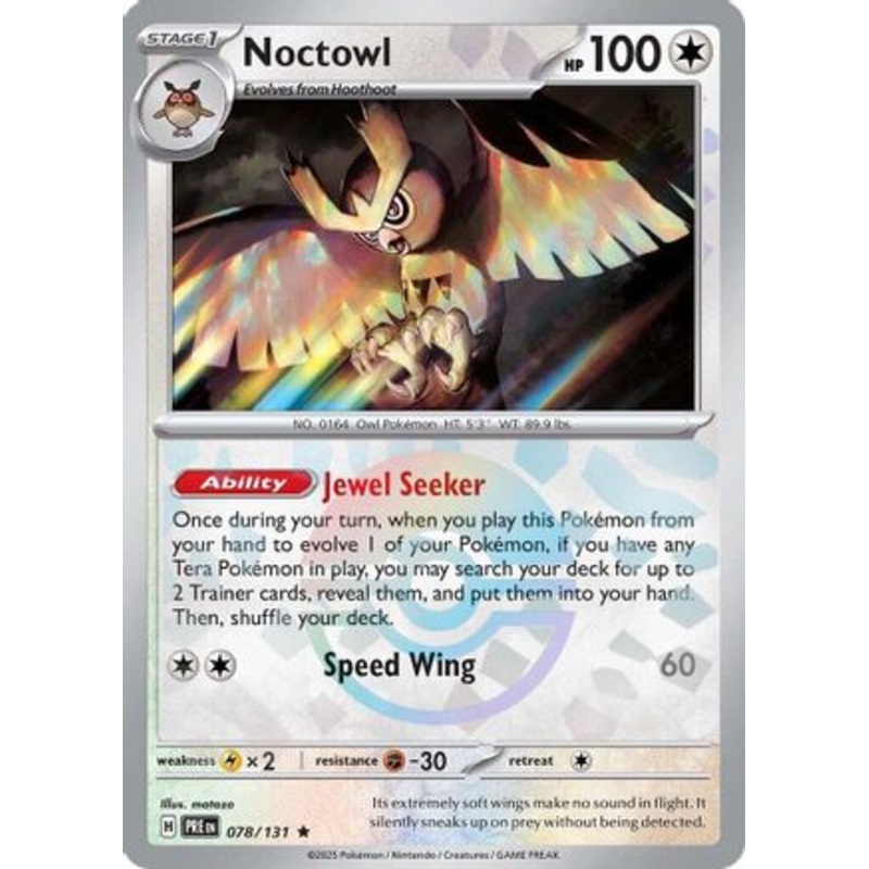 Noctowl (Poke Ball Pattern) 078/131  - Holofoil SV Prismatic Evolutions - Rare