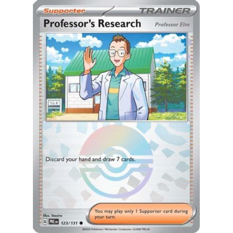 Professor's Research [Professor Elm] (Poke Ball Pattern) 123/131  - Holofoil SV Prismatic Evolutions - Common