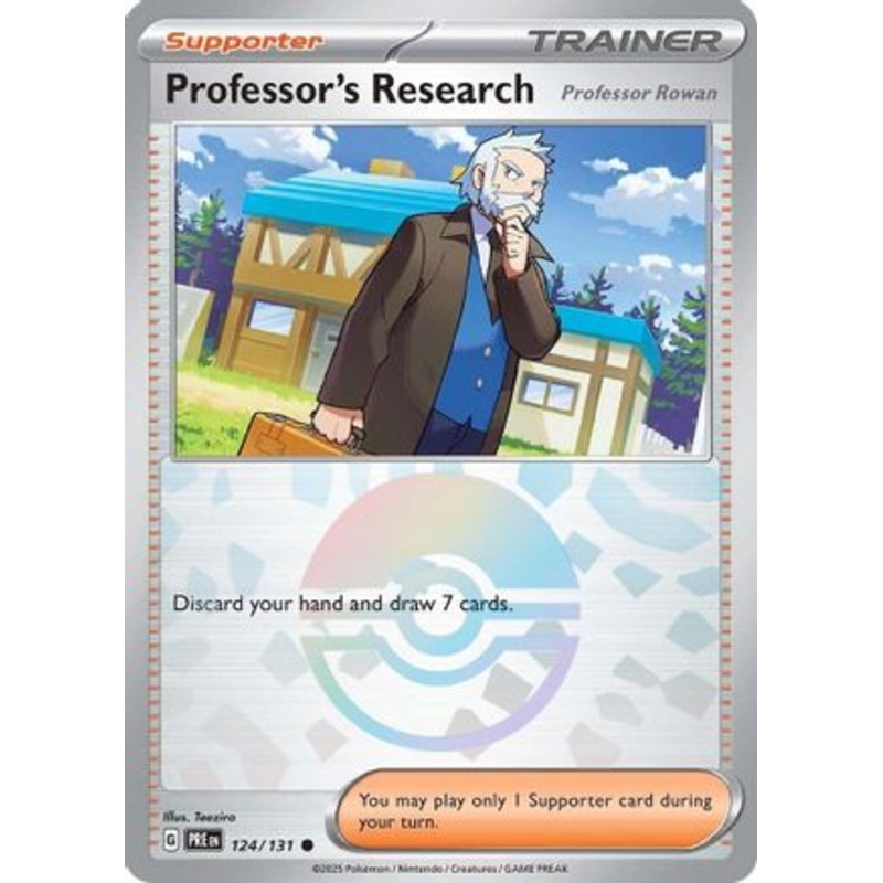 Professor's Research [Professor Rowan] (Poke Ball Pattern) 124/131  - Holofoil SV Prismatic Evolutions - Common