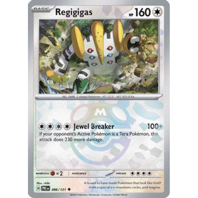 Regigigas (Master Ball Pattern) 086/131  - Holofoil SV Prismatic Evolutions - Uncommon