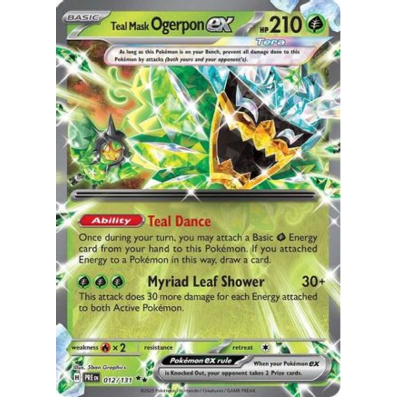 Teal Mask Ogerpon ex 012/131  - Holofoil SV Prismatic Evolutions - Double Rare