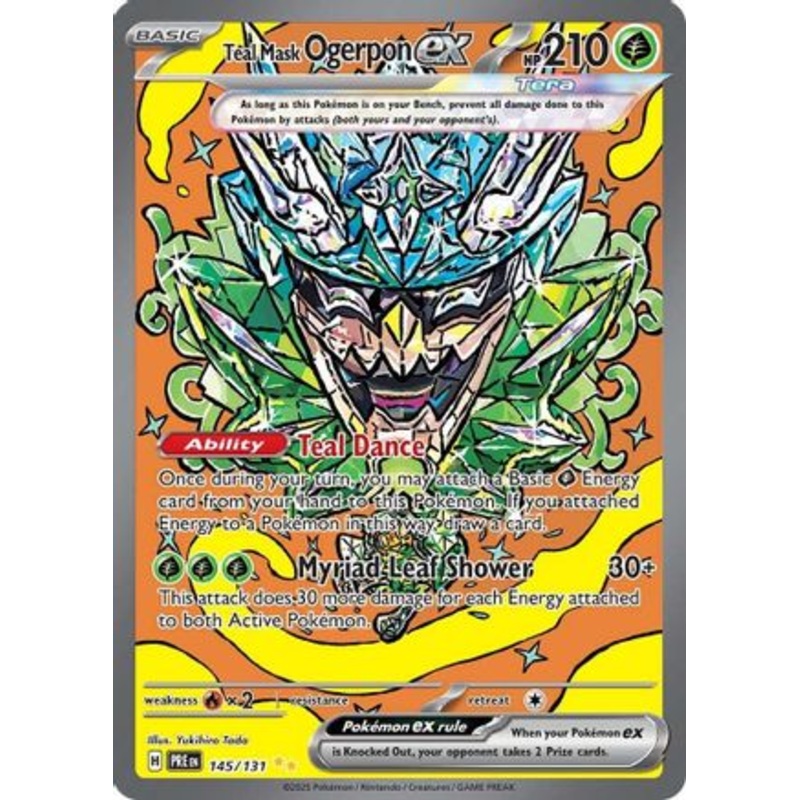 Teal Mask Ogerpon ex 145/131  - Holofoil SV Prismatic Evolutions - Special Illustration Rare