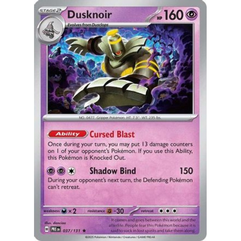 Dusknoir 037/131  - Reverse Holofoil SV Prismatic Evolutions - Rare