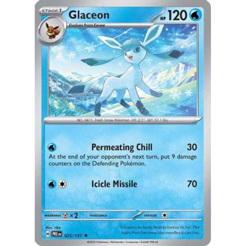 Glaceon 025/131  - Reverse Holofoil SV Prismatic Evolutions - Rare