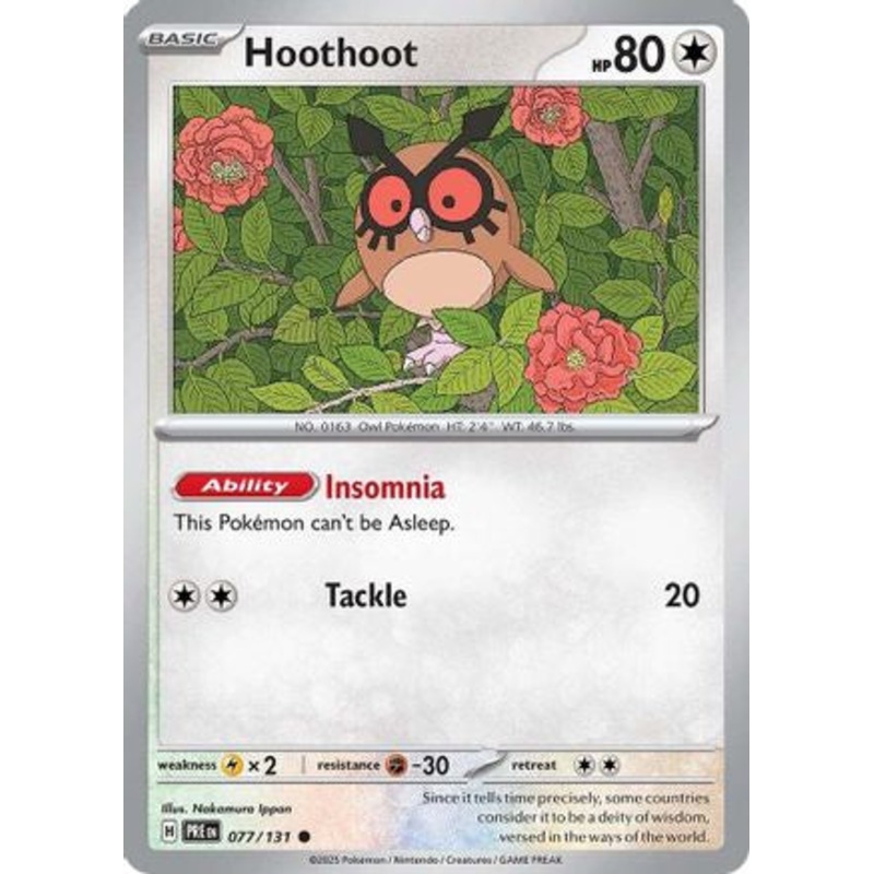 Hoothoot 077/131  SV Prismatic Evolutions - Common